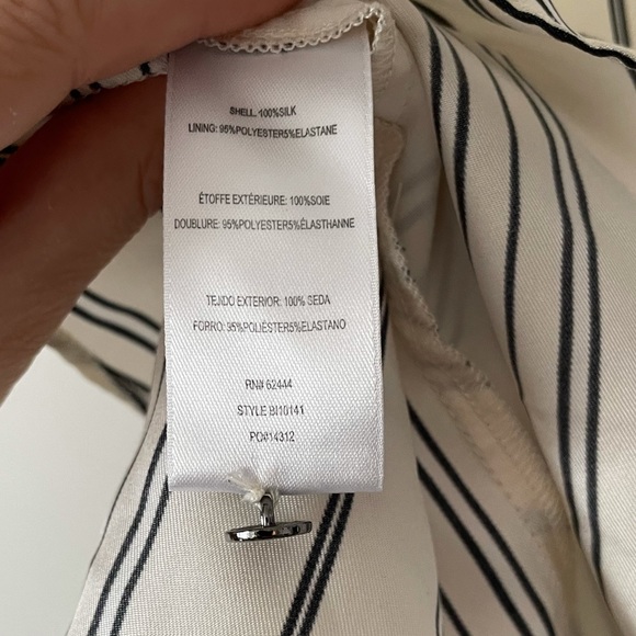 Artelier Nicole Miller Departure Stripe Cap Sleeve Silk Blouse, Sz 4 - Picture 7 of 10